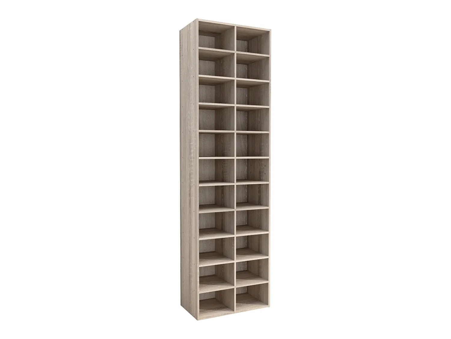 VCM Prateleira de sapato de madeira | Dimensões aprox. A. 183 x L. 52 x P. 30 cm | Sapato com 22 compartimentos | Gabinete de sapato - Hinsol XL (Sonoma oak)^ Móvel De Arrumação|Sapateira