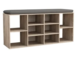 VCM Prateleira de sapato de madeira | Dimensões aprox. A. 50 x L. 104 x P. 30 cm | Sapato com 10 compartimentos | Móvel para sapato - Hinsol S (Sonoma oak)^ Móvel De Arrumação|Sapateira