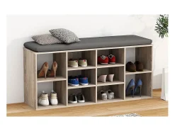 VCM Prateleira de sapato de madeira | Dimensões aprox. A. 50 x L. 104 x P. 30 cm | Sapato com 10 compartimentos | Móvel para sapato - Hinsol S (Sonoma oak)^ Móvel De Arrumação|Sapateira