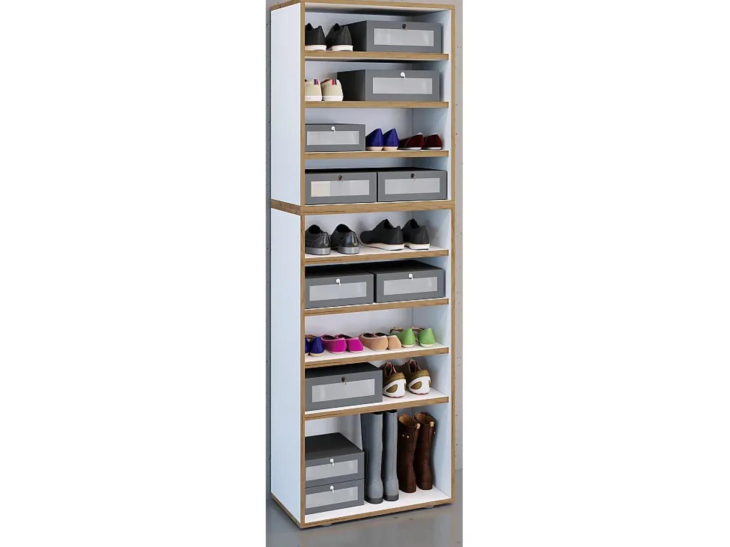 Best VCM Prateleira de sapatos Salia A. 183 x L. 60 x P. 33 cm Branco