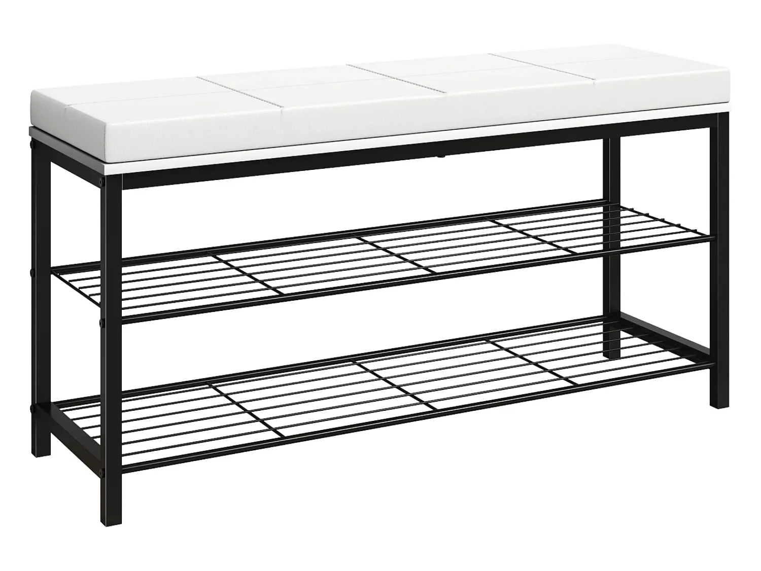 Outlet VCM Prateleira de sapatos | Dimensões aprox. A. 48 x L. 90 x P. 30 cm | Assento em design de estilo industrial | Banco de sapatos - Taliro (Branco) Multicor