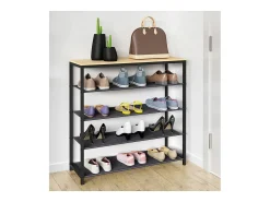 Móvel De Arrumação|Sapateira*VCM Prateleira de sapatos | Dimensões aprox. A. 87 x L. 90 x P. 30 cm | Sapatos em estilo industrial | Prateleira com 4 compartimentos - Taliro (carvalho mel) Multicor