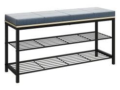 Móvel De Arrumação|Sapateira|VCM Prateleira de sapatos | Dimensões aprox. A. 48 x L. 90 x P. 30 cm | Assento em design de estilo industrial | Banco de sapatos - Taliro (carvalho mel) Multicor