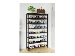 Móvel De Arrumação|Sapateira*VCM Prateleira de sapatos | Dimensões aprox. A. 152 x L. 90 x P. 30 cm | Sapatos em estilo industrial | Prateleira com 7 compartimentos - Taliro (carvalho mel) Multicor