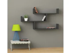 Prateleira|Dmora Prateleira Dgaleazz, Prateleira, Prateleira de parede, Prateleiras multiuso, 122x22h67 cm, Antracite Preto