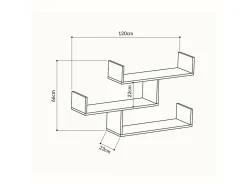 Prateleira|Dmora Prateleira Dgaleazz, Prateleira, Prateleira de parede, Prateleiras multiuso, 122x22h67 cm, Antracite Preto