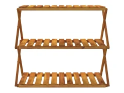Prateleira* Prateleira dobrável 3 níveis 70x31x63 cm acácia maciça PT748839 Castanho