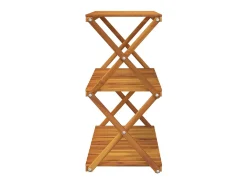 Prateleira* Prateleira dobrável 3 níveis 70x31x63 cm acácia maciça PT748839 Castanho