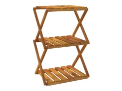 Prateleira dobrável 3 níveis 43x31x63 cm acácia maciça PT922427^ Prateleira