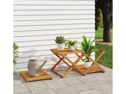 Prateleira dobrável 3 níveis 43x31x63 cm acácia maciça PT922427^ Prateleira