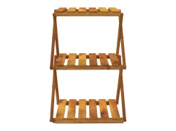 Prateleira dobrável 3 níveis 43x31x63 cm acácia maciça PT922427^ Prateleira