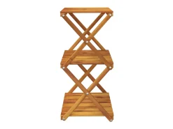 Prateleira dobrável 3 níveis 43x31x63 cm acácia maciça PT922427^ Prateleira