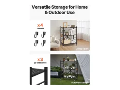 Prateleira* Prateleira Dobrável SucceBuy Estante Móvel Dobrável de 3 Pisos, 71 x 33 x 91 cm, Metal Resistente, com Rodízios e Ganchos, para Despensa, Cozinha, Garagem, Preto