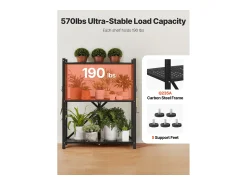 Prateleira* Prateleira Dobrável SucceBuy Estante Móvel Dobrável de 3 Pisos, 71 x 33 x 91 cm, Metal Resistente, com Rodízios e Ganchos, para Despensa, Cozinha, Garagem, Preto
