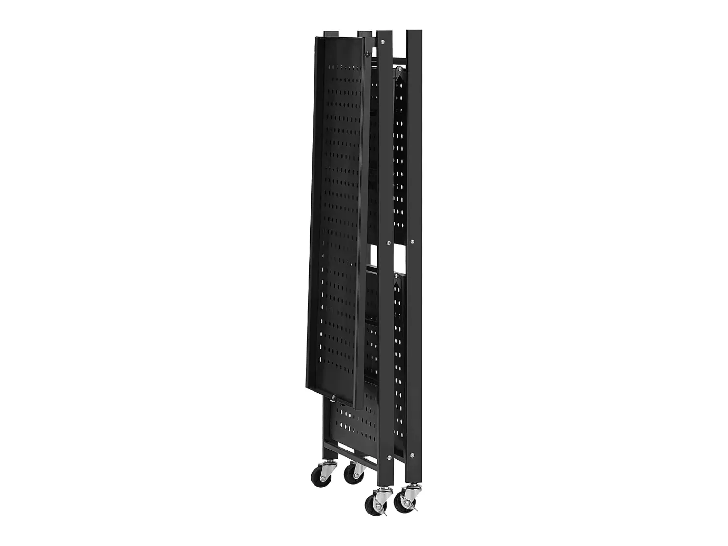 Prateleira* Prateleira Dobrável SucceBuy Estante Móvel Dobrável de 3 Pisos, 71 x 33 x 91 cm, Metal Resistente, com Rodízios e Ganchos, para Despensa, Cozinha, Garagem, Preto