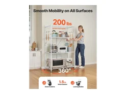 Discount Prateleira Dobrável SucceBuy Estante Móvel Dobrável de 4 Pisos, 91 x 53 x 152 cm, Estrutura em Metal Resistente, Capacidade Estática de 340 kg Branco