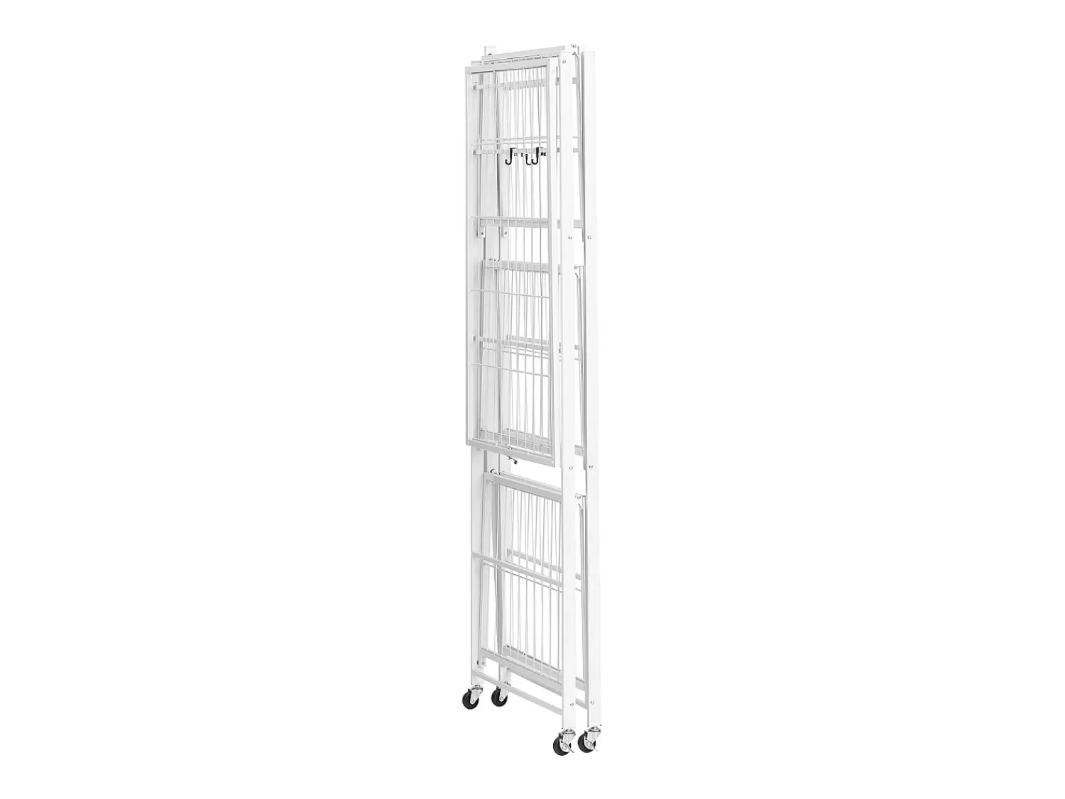 Discount Prateleira Dobrável SucceBuy Estante Móvel Dobrável de 4 Pisos, 91 x 53 x 152 cm, Estrutura em Metal Resistente, Capacidade Estática de 340 kg Branco