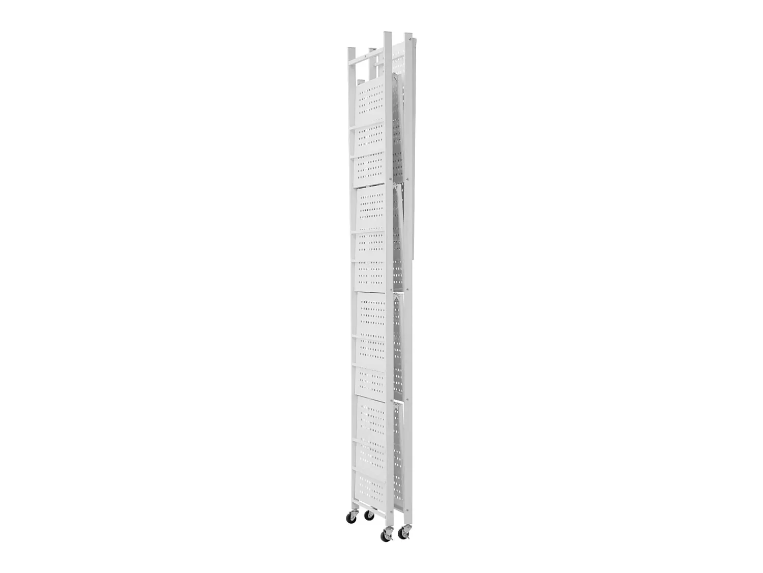 Prateleira| Prateleira Dobrável SucceBuy Móvel, 5 Níveis, Prateleira Dobrável com Rodas, 81x36x183 cm, Metal Resistente, Carga Estática 340 kg Dinâmica 90,7 kg Branco