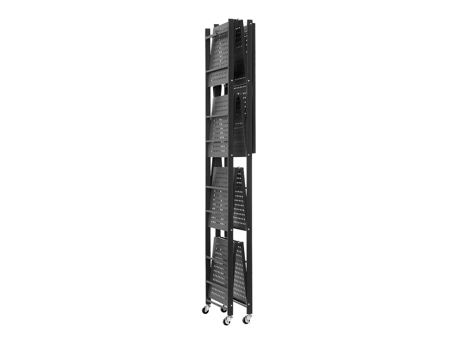 Prateleira Dobrável SucceBuy Móvel, 5 Níveis, Prateleira Dobrável com Rodas, 71x38x163 cm, Metal Resistente, Carga Estática 340 kg Dinâmica 90,7 kg^ Prateleira