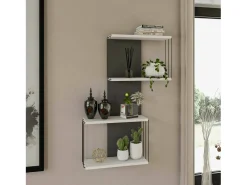 Prateleira*Dmora Prateleira Dpaliott, Prateleira, Prateleira de parede, Estantes multiusos, 65x19h96 cm, e Antracite Branco
