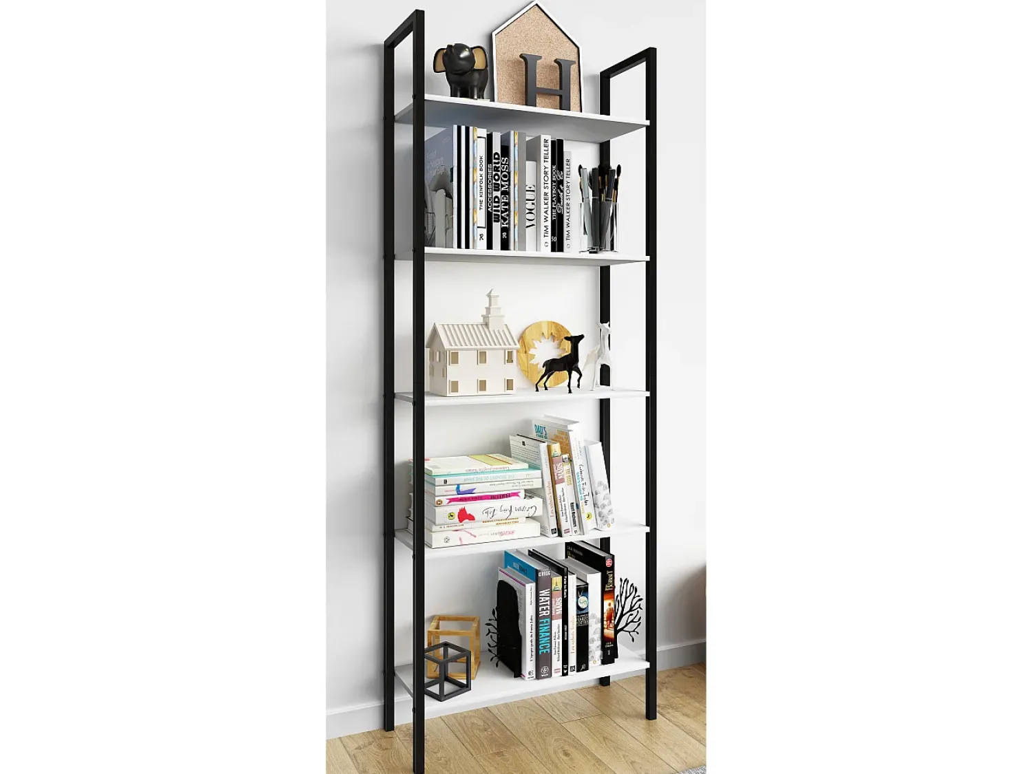Prateleira|VCM Prateleira e estante de escritório Flakos Branco A. 165 x L. 62 x P. 24 cm Multicor