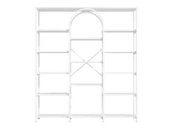 Prateleira*Hauss Spole Prateleira em aço e MDF de 160 x 30 x 180 cm - Design retangular e arqueado - Branca Branco