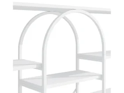 Prateleira*Hauss Spole Prateleira em aço e MDF de 160 x 30 x 180 cm - Design retangular e arqueado - Branca Branco