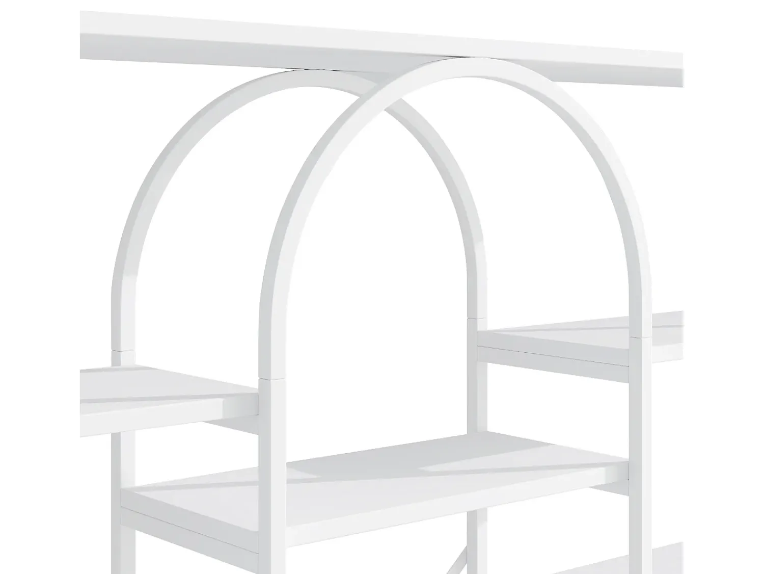 Prateleira*Hauss Spole Prateleira em aço e MDF de 160 x 30 x 180 cm - Design retangular e arqueado - Branca Branco