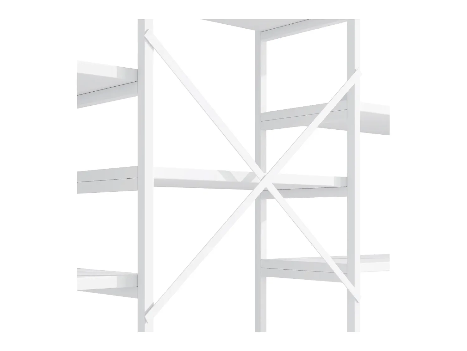 Prateleira*Hauss Spole Prateleira em aço e MDF de 160 x 30 x 180 cm - Design retangular e arqueado - Branca Branco