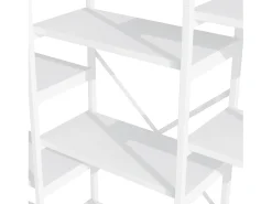 Prateleira*Hauss Spole Prateleira em aço e MDF de 160 x 30 x 180 cm - Design retangular e arqueado - Branca Branco