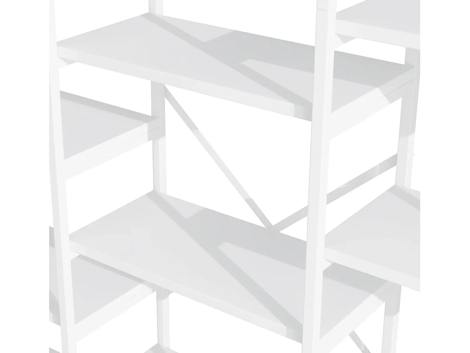 Prateleira*Hauss Spole Prateleira em aço e MDF de 160 x 30 x 180 cm - Design retangular e arqueado - Branca Branco