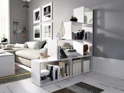 Prateleira*Vente-unique Prateleira escalonada - 6 compartimentos - Cor: RAJA Branco