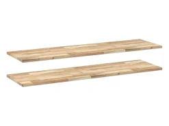 Prateleira flutuante 2pcs 140x40x2cm acácia maciça não tratada PT697546^ Prateleira
