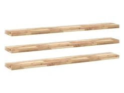 Prateleira flutuante 3pcs 120x20x4cm acácia maciça não tratada PT440033^ Prateleira