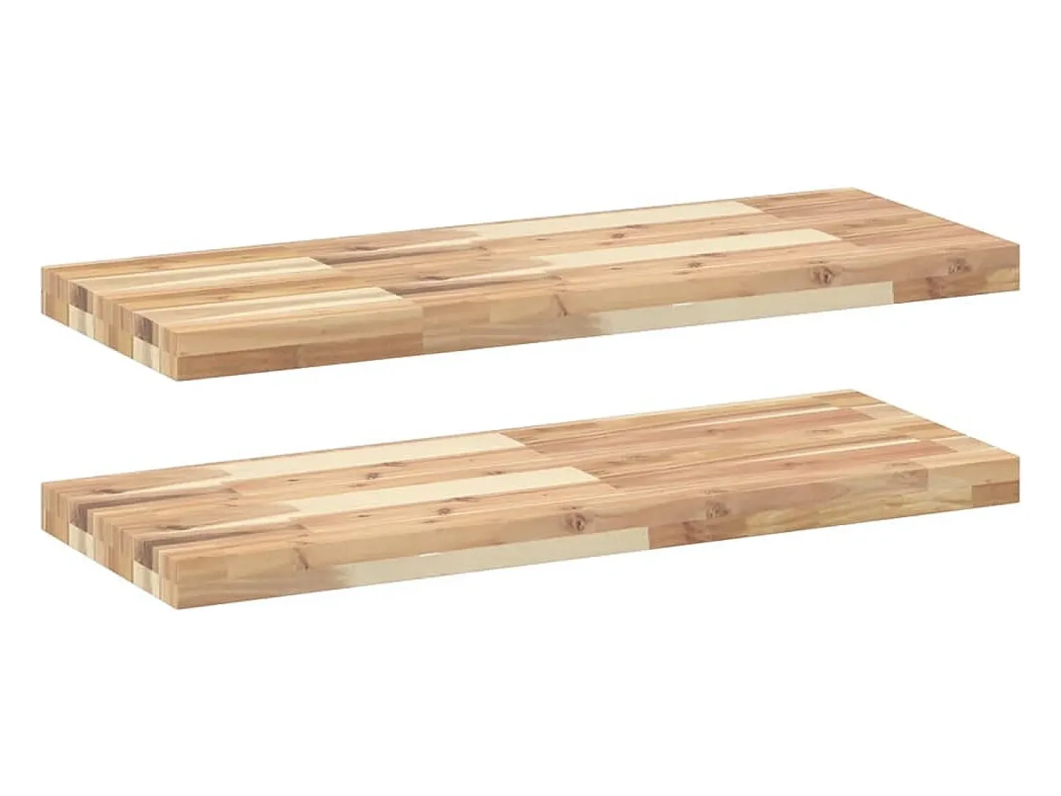 Prateleira flutuante 2pcs 100x30x4cm acácia maciça não tratada PT151589^ Prateleira