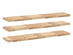 Prateleira flutuante 3pcs 120x30x4cm acácia maciça não tratada PT878725 Castanho