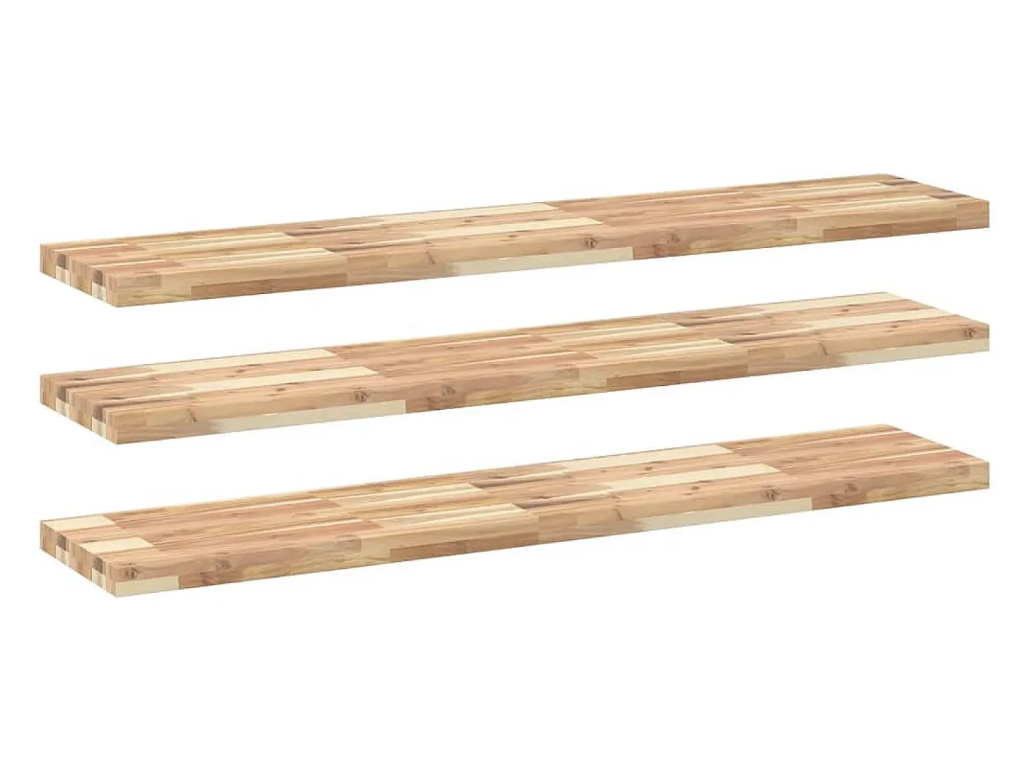 Prateleira flutuante 3pcs 120x30x4cm acácia maciça não tratada PT878725 Castanho