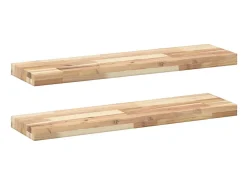 Prateleira* Prateleira flutuante 2pcs 100x20x4cm acácia maciça não tratada PT617912 Castanho