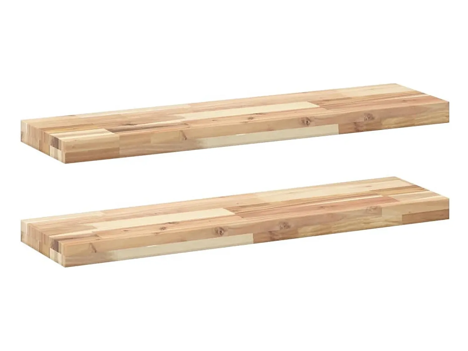 Prateleira* Prateleira flutuante 2pcs 100x20x4cm acácia maciça não tratada PT617912 Castanho