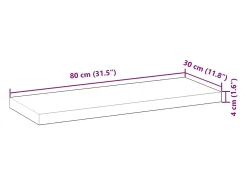 vidaxl Prateleira flutuante 80x30x4 cm acácia maciça acabamento a óleo^ Prateleira