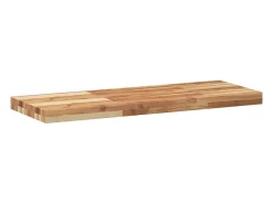 Prateleira| Prateleira flutuante 80x30x4 cm acácia maciça acabamento a óleo PT963626 Castanho