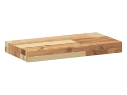 Prateleira* Prateleira flutuante 60x20x4 cm acácia maciça acabamento a óleo PT192090 Castanho
