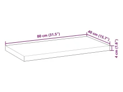 Prateleira*vidaxl Prateleira flutuante 80x40x4 cm acácia maciça acabamento a óleo Castanho