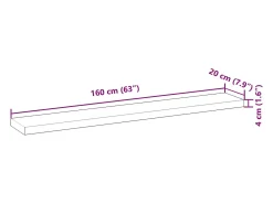 vidaxl Prateleira flutuante 160x20x4cm acácia maciça acabamento a óleo^ Prateleira