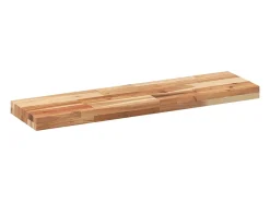 Prateleira flutuante 100x20x4cm acácia maciça acabamento a óleo PT738816^ Prateleira