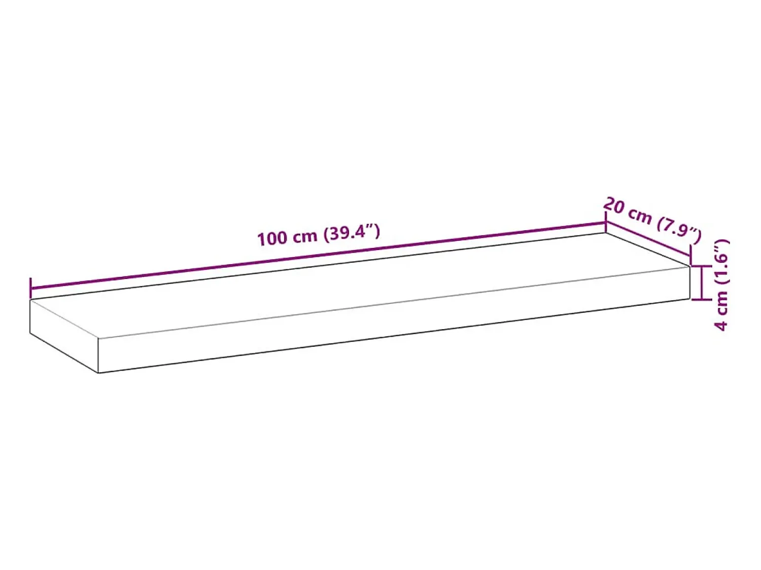 Clearance vidaxl Prateleira flutuante 100x20x4cm acácia maciça acabamento a óleo Castanho