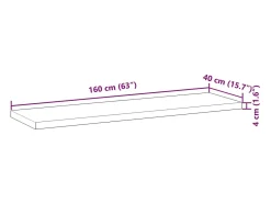 vidaxl Prateleira flutuante 160x40x4cm acácia maciça acabamento a óleo^ Prateleira