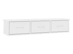 Prateleira| Prateleira gavetas p/ parede 88x26x18,5cm deriv. madeira PT205037 Branco
