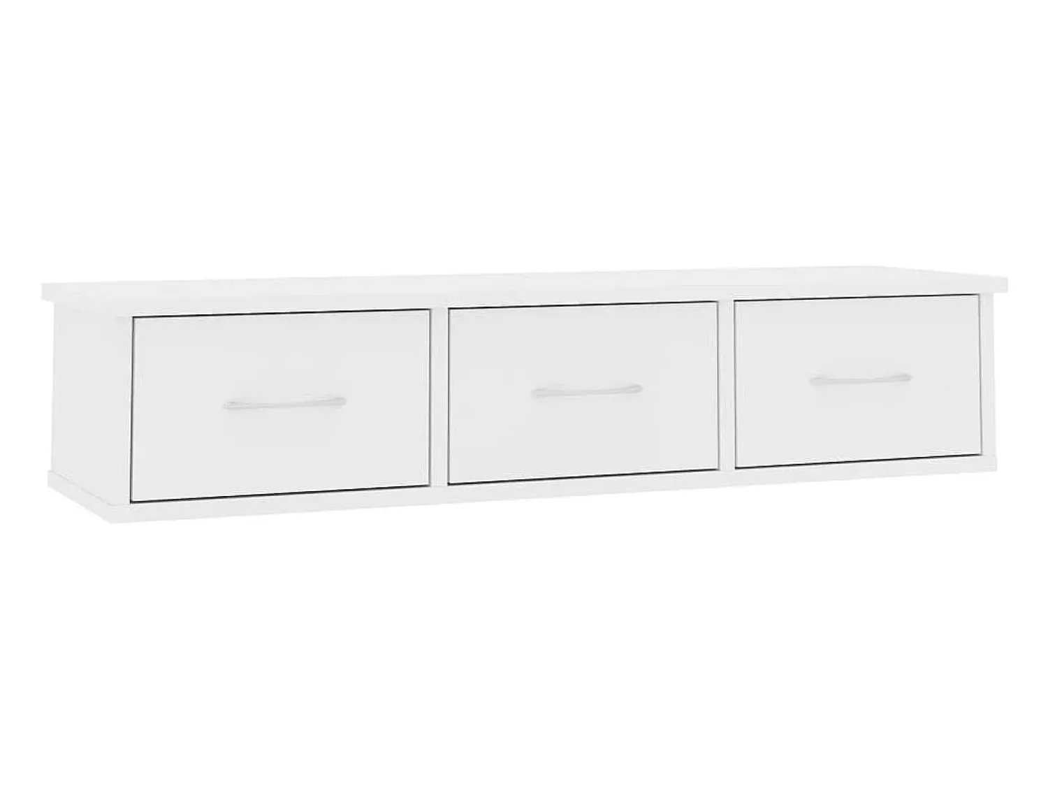 Prateleira| Prateleira gavetas p/ parede 88x26x18,5cm deriv. madeira PT205037 Branco