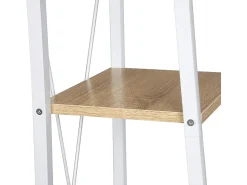 New Helloshop26 Prateleira independente de metal e madeira com 4 prateleiras branca 19_0000586 Branco